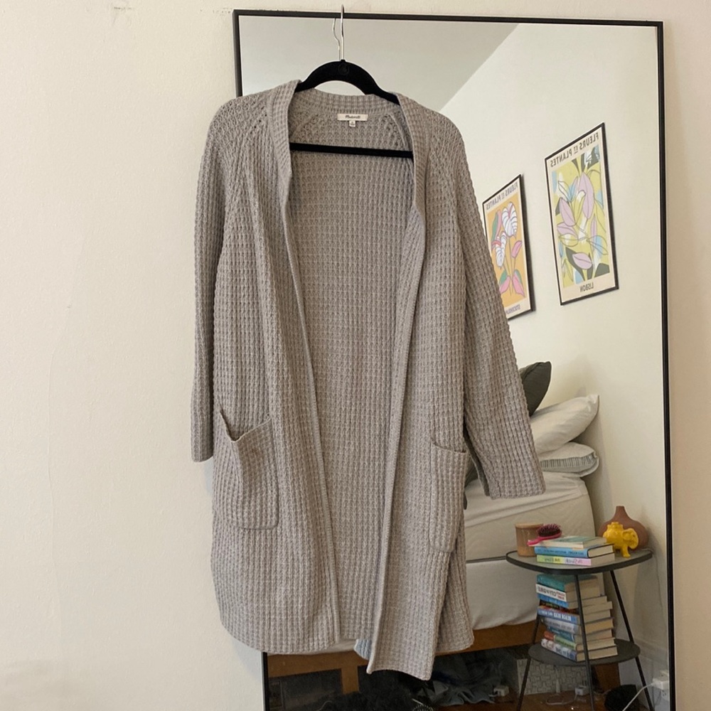 Madewell long grey cardigan